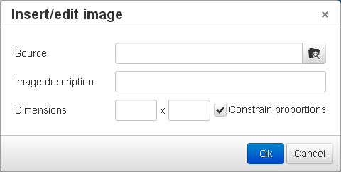 Inserting an image using TinyMCE